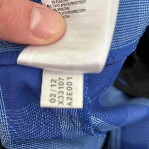 Adidas Men’s Bermuda Golf Shorts Blue Check Logo Size 36 - Picture 8 of 9